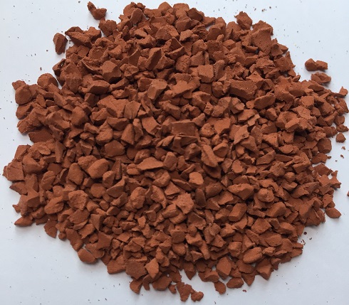 跑道紅EPDM彩色橡膠顆粒(圖1) 鐵紅EPDM彩色橡膠顆粒